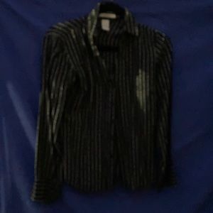 Black stripped button down